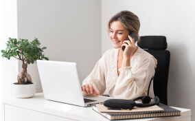 girl in office